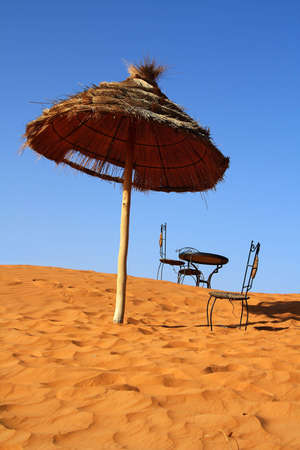 romantic place to sit on the Sahara の写真素材