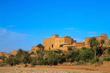 view on the buildings in a Moroccan village の写真素材