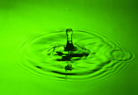 water splash close-up  in green tonesの写真素材
