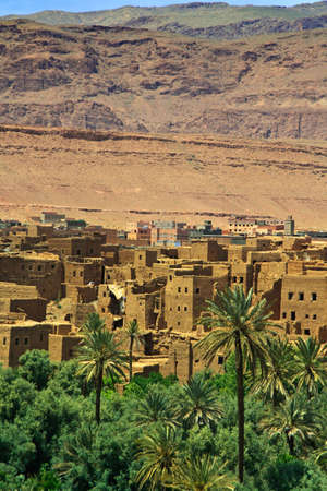 village among Moroccan hills, Dades Valleyの写真素材