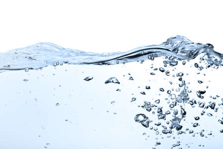 air bubbles in water isolated on white