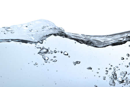 close-up of water wave against white backgroundの写真素材