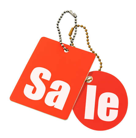 sale concept - price tags isolated on pure white background