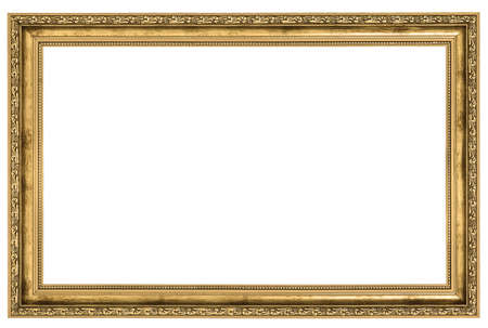 large golden frame isolated on white background
