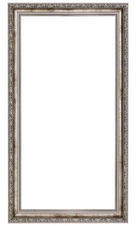 very long wooden frame isolated on white backgroundの写真素材