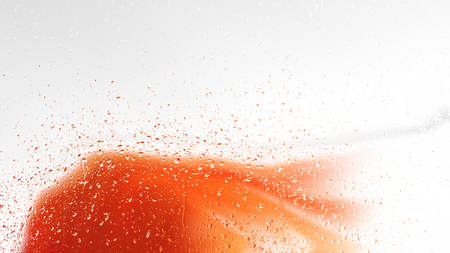 Orange and White Water Drop Backgroundの写真素材