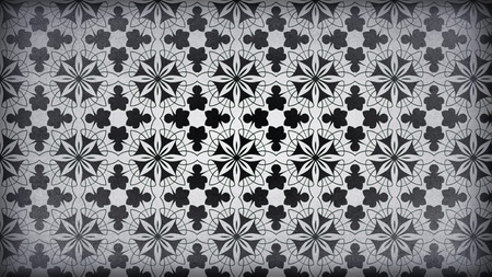 Black and Gray Vintage Decorative Floral Pattern Wallpaper Design