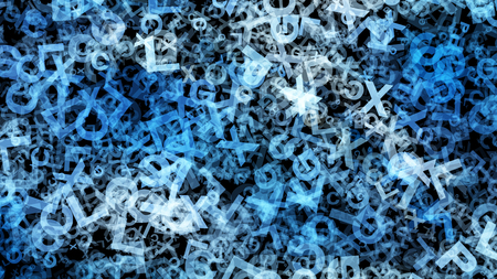 Blue Black and White Alphabet Textureの写真素材