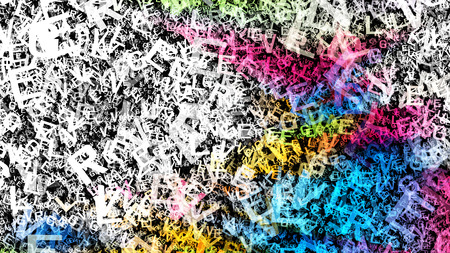 Colorful Scattered Alphabet Letters Texture Imageの写真素材