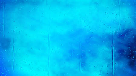 Water Drops on Bright Blue Backgroundの写真素材