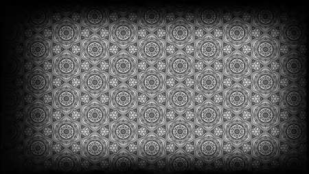 Black and Grey Vintage Ornamental Pattern Backgroundの写真素材