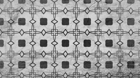 Black and Grey Geometric Ornament Background Pattern Design Templateの写真素材