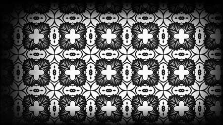 Black and White Vintage Floral Ornament Wallpaper Pattern Graphic