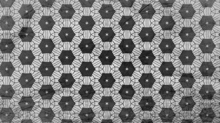 Black and Gray Floral Geometric Wallpaper Pattern