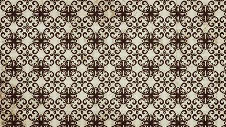 Brown Vintage Ornamental Pattern Wallpaper