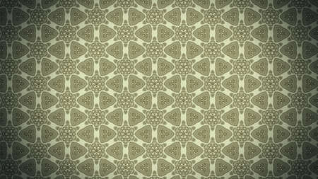 Brown and Green Vintage Decorative Floral Ornament Background Pattern Design