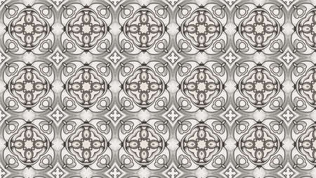 Brown and White Geometric Ornament Background Pattern Design