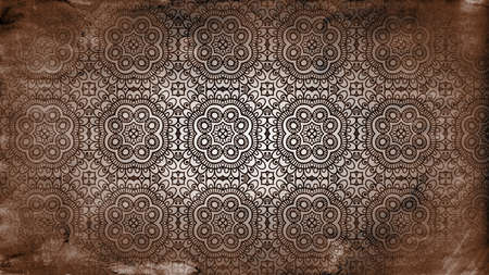 Dark Brown Vintage Flower Wallpaper Pattern