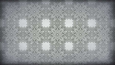 Dark Grey Vintage Ornament Wallpaper Pattern Design Template
