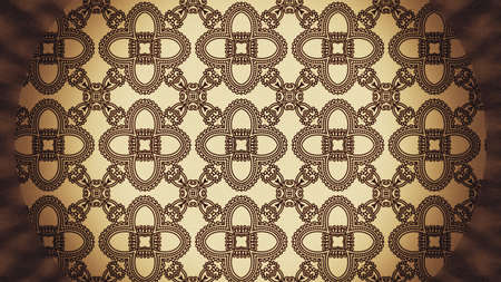 Dark Orange Vintage Floral Wallpaper Pattern