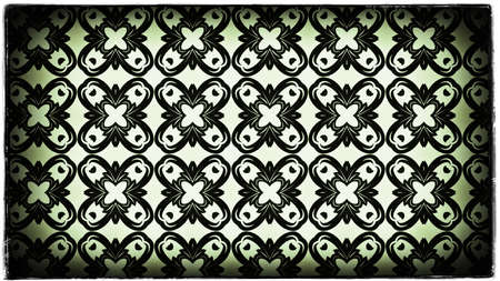 Green Black and White Vintage Floral Pattern Wallpaper Design Template