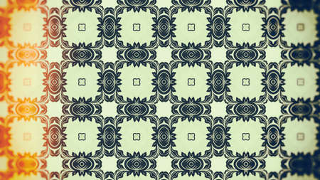 Orange and Green Vintage Ornament Background Pattern Imageの写真素材