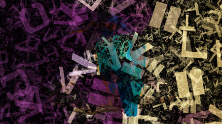 Dark Color Chaotic Alphabet Letters Texture