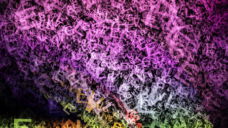 Dark Purple Alphabet Letters Chaos Background Imageの写真素材