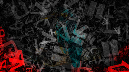 Red and Black Scattered Letters Texture Backgroundの写真素材