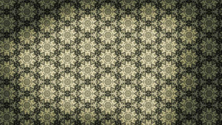Brown and Green Vintage Ornamental Pattern Wallpaper