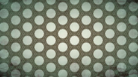 Brown and Green Vintage Floral Pattern Wallpaperの写真素材