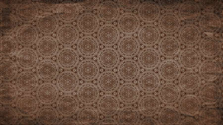 Dark Brown Vintage Decorative Floral Pattern Wallpaper