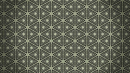 Dark Green Vintage Floral Pattern Wallpaperの写真素材