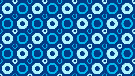 Blue Seamless Geometric Circle Pattern Background
