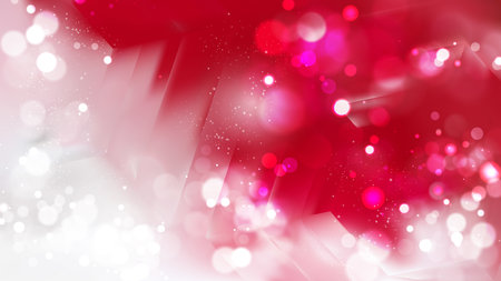 Abstract Red and White Blurred Bokeh Background Imageの写真素材