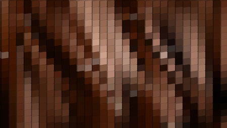 Abstract Black and Brown Square Pixel Mosaic Backgroundの写真素材