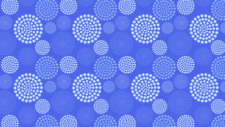 Cobalt Blue Seamless Dotted Concentric Circles Background Pattern Illustrationの写真素材