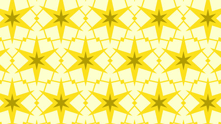 Yellow Seamless Star Background Pattern Illustrationの写真素材