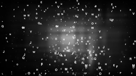 Abstract Black Random Letters Background Vector Graphicの写真素材