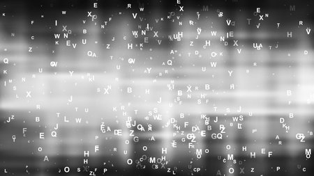 Black and Grey Random Letters Background Vector Graphicの写真素材