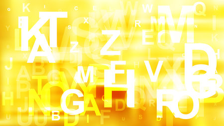 Orange and White Scattered Alphabet Backgroundの写真素材