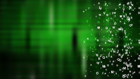 Cool Green Scattered Alphabet Background Illustratorの写真素材