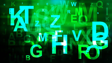Green and Black Alphabet Letters Backgroundの写真素材