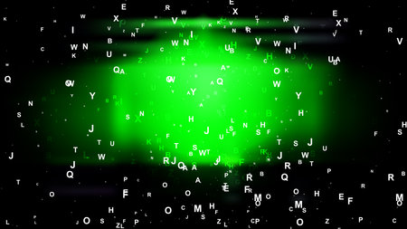 Cool Green Alphabet Letters Background Imageの写真素材