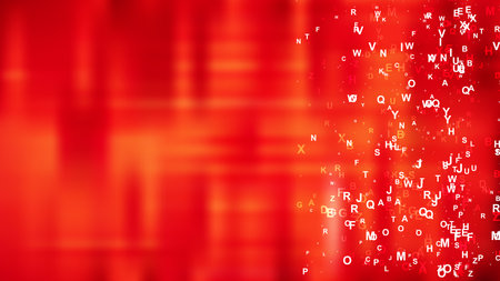 Red Scattered Alphabet Background Designの写真素材