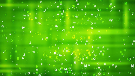 Green Letters Background Illustrationの写真素材