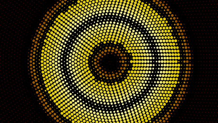 Orange and Black Circular Dots Background Vector Graphicの写真素材