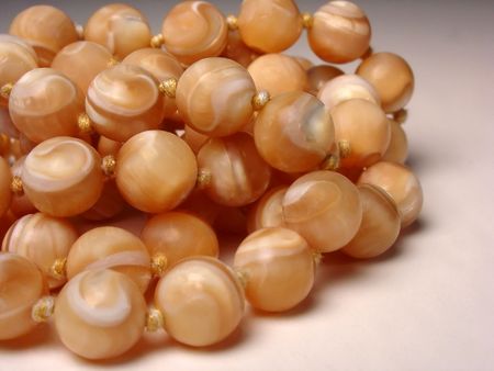 a string of onyx beadsの写真素材