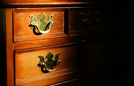 a jewelry box in the shadowsの写真素材