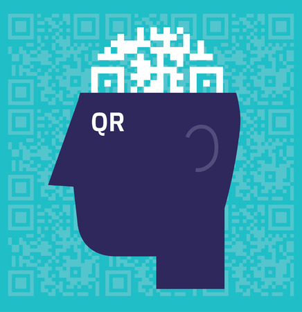 QR code Brainのイラスト素材